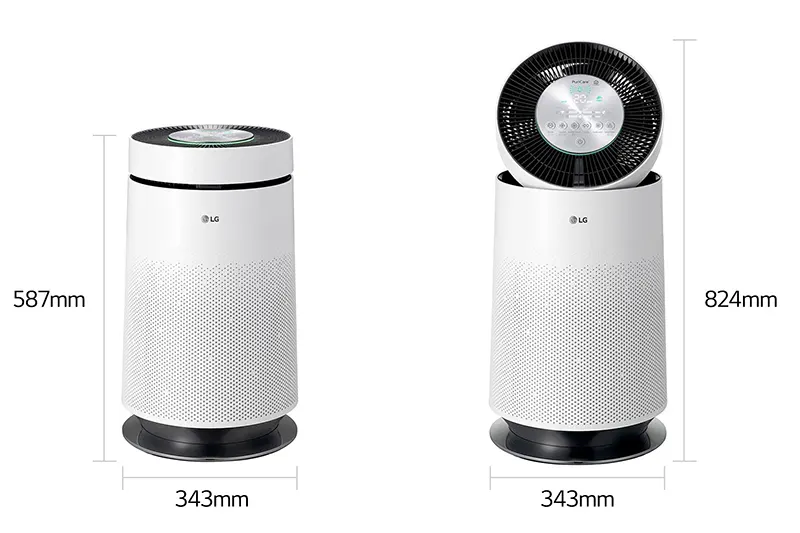 LG PuriCare AS65GDWB0 Size