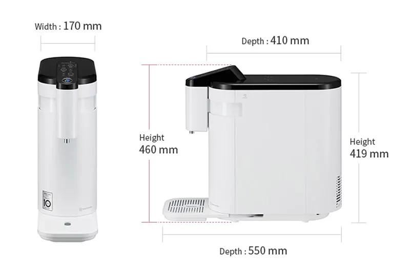 LG PuriCare WD516AN Size