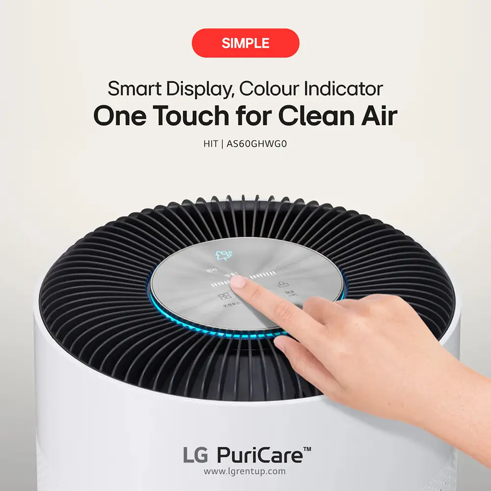 One Touch for Clean Air - Smart Display, Colour Indicator