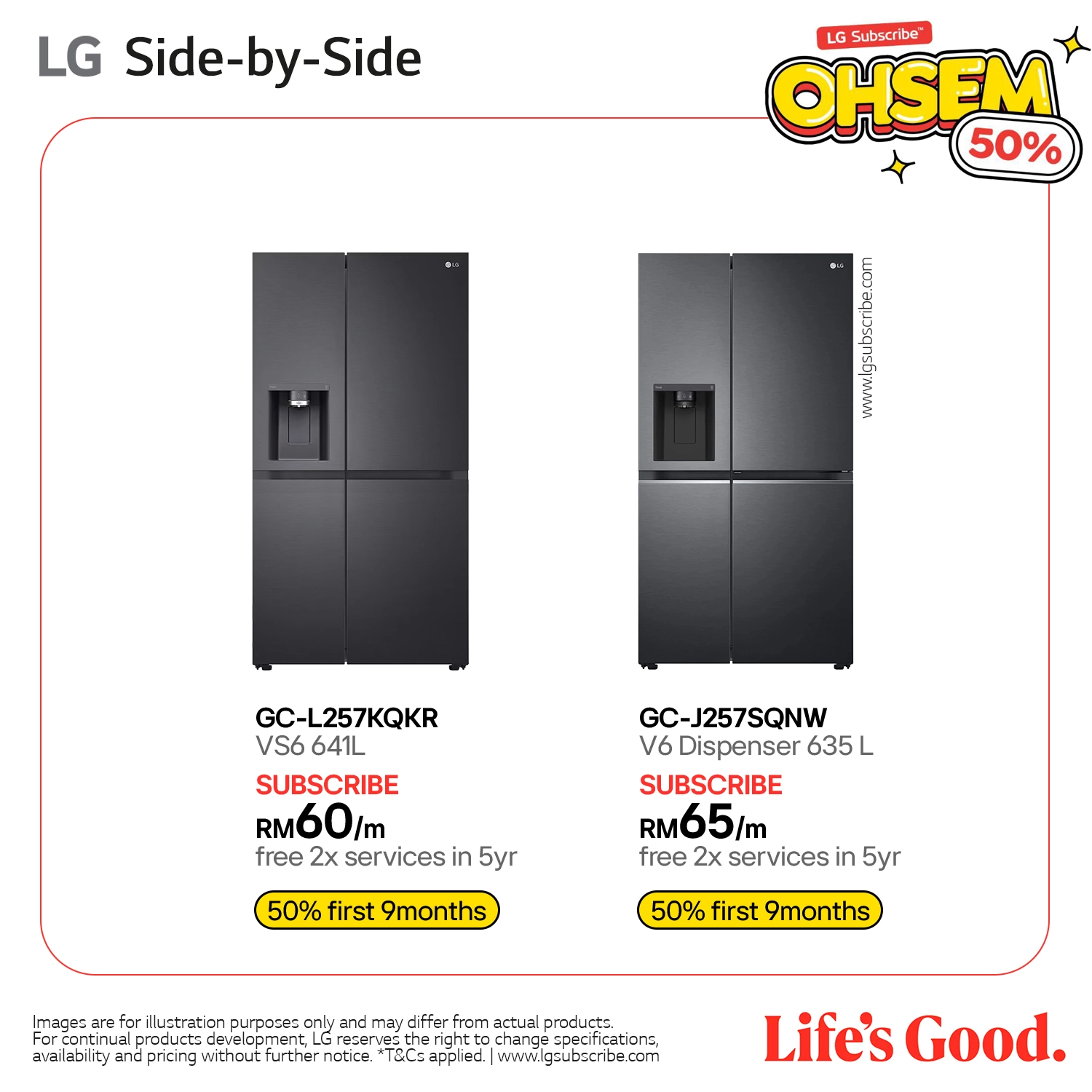 LG Side-by-Side - Refrigerator
