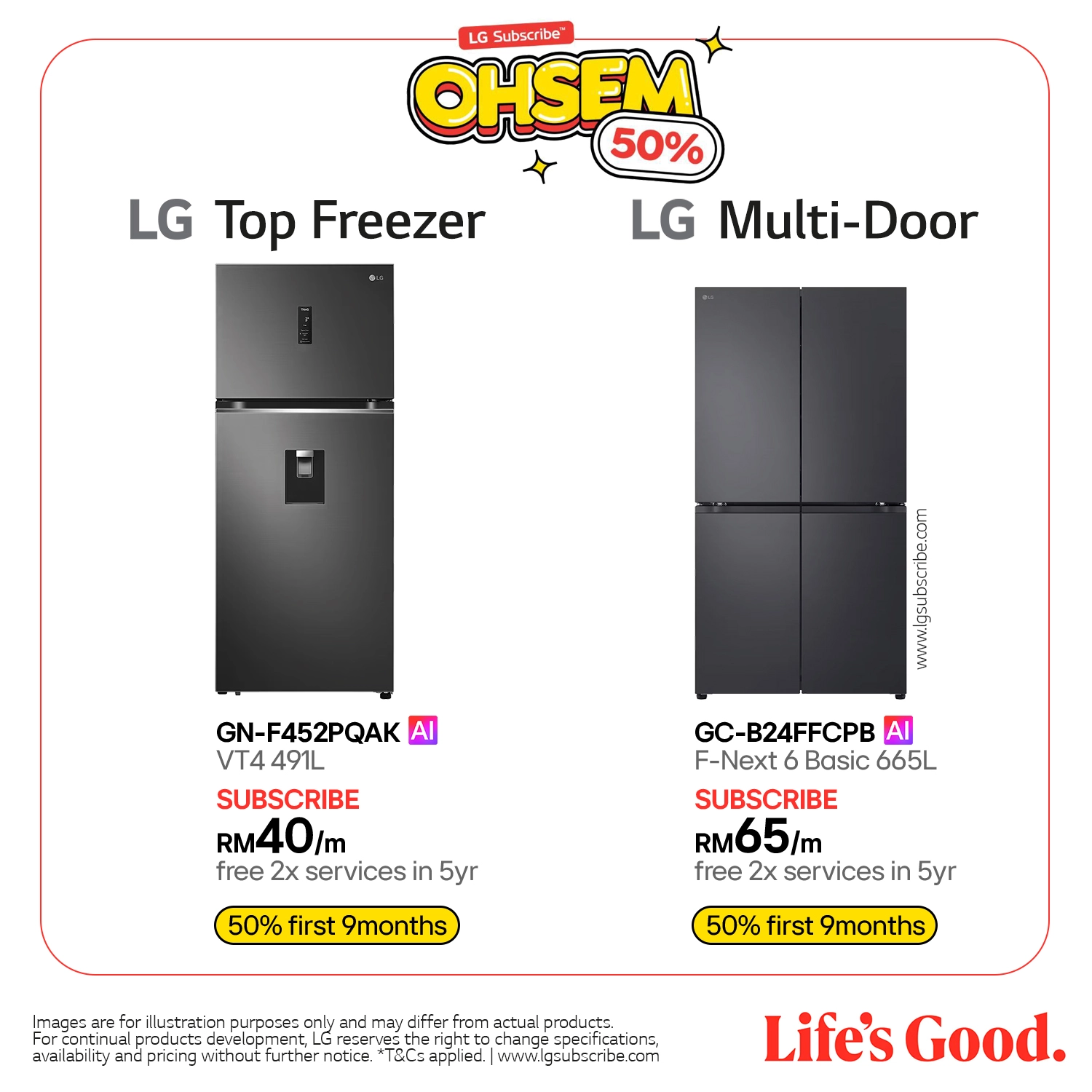 LG Top Freezer, LG Multi-Door - Refrigerator