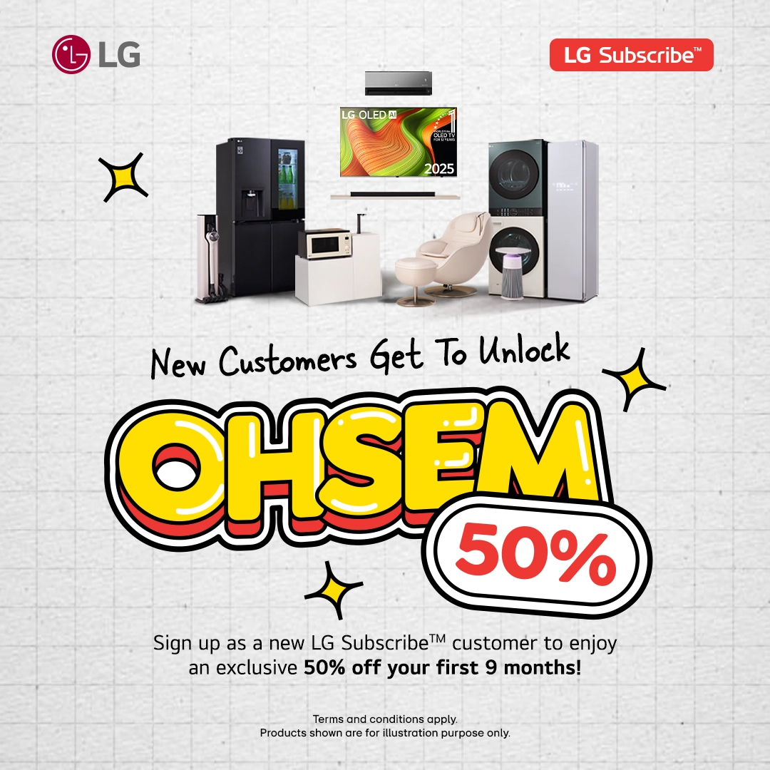 LG Home Appliances Subscription Plan discount RM10/month