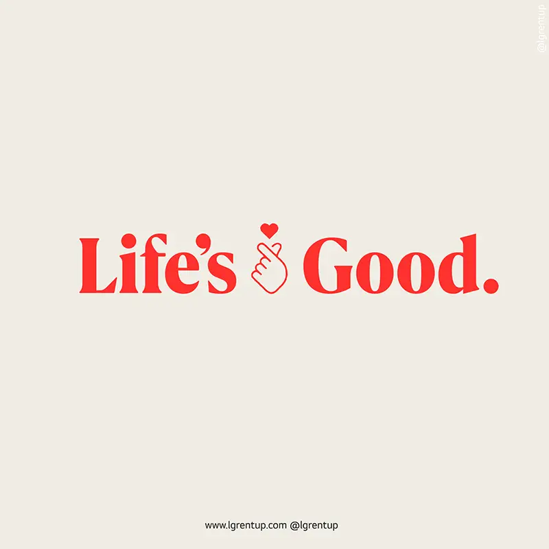 LG Life's Good Slogan with Korean Heart Sign Emoji